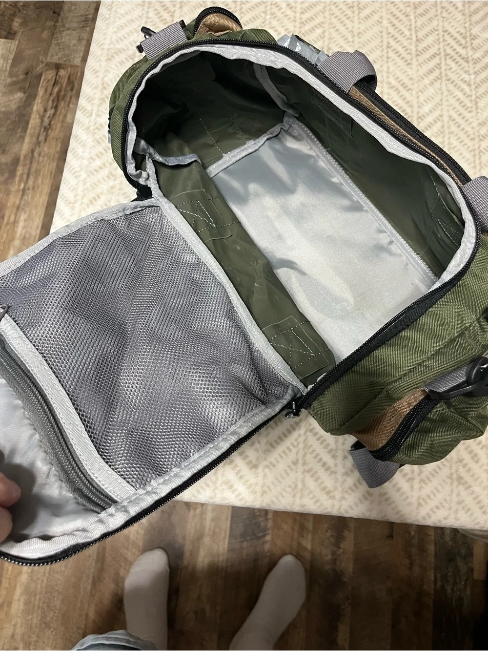 Ozark Trail Olive Green, Gray and Black Men’s Duffel Bag
